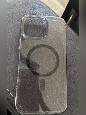 Clear MagSafe-Compatible Phone Case with Black MagSafe Ring